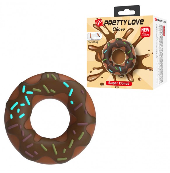 PRETTY LOVE - Choco Super Donut Cock Ring (Brown) PRETTY LOVE - Choco Super Donut Cock Ring (Brown)